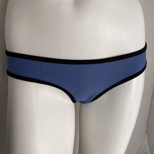 Triangl blue neoprene bikini bottom black trim S